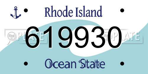 619930 Rhode Island License Plate