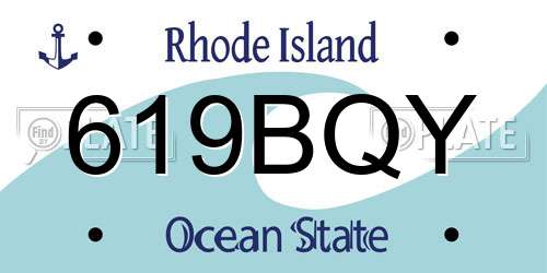 619BQY Rhode Island License Plate