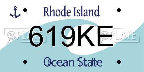 619KE Rhode Island License Plate