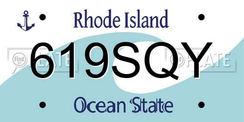 619SQY Rhode Island License Plate