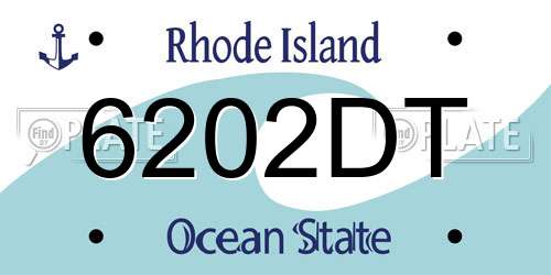 6202DT Rhode Island License Plate