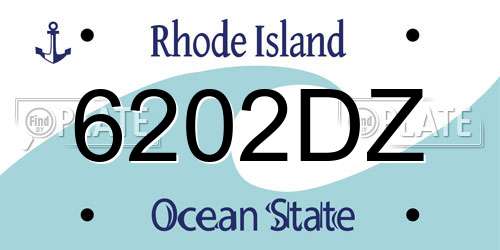 6202DZ Rhode Island License Plate