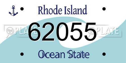 62055 Rhode Island License Plate