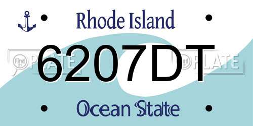 6207DT Rhode Island License Plate