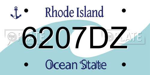 6207DZ Rhode Island License Plate
