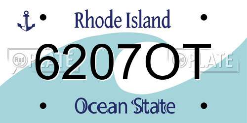 6207OT Rhode Island License Plate