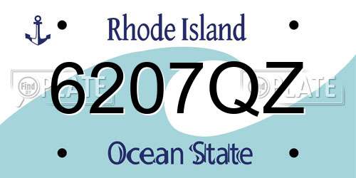 6207QZ Rhode Island License Plate