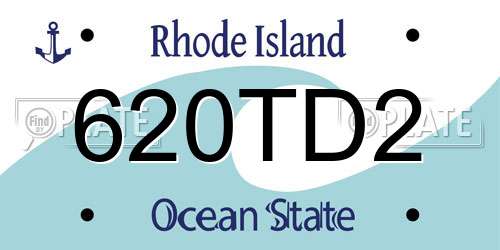 620TD2 Rhode Island License Plate