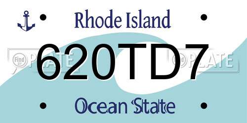 620TD7 Rhode Island License Plate