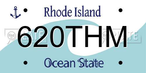 620THM Rhode Island License Plate