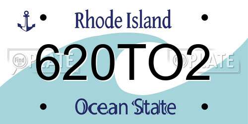 620TO2 Rhode Island License Plate