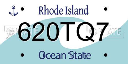 620TQ7 Rhode Island License Plate