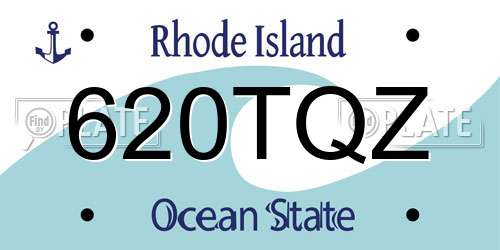 620TQZ Rhode Island License Plate