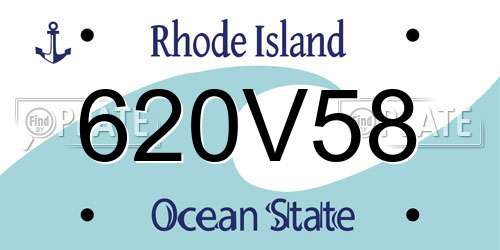 620V58 Rhode Island License Plate