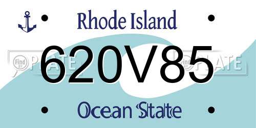 620V85 Rhode Island License Plate