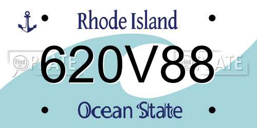 620V88 Rhode Island License Plate