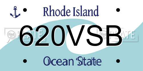 620VSB Rhode Island License Plate