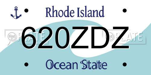 620ZDZ Rhode Island License Plate