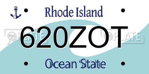 620ZOT Rhode Island License Plate