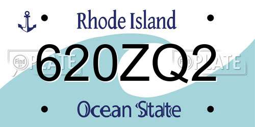 620ZQ2 Rhode Island License Plate