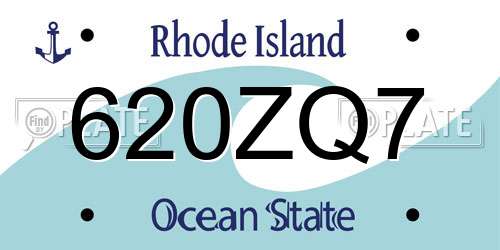 620ZQ7 Rhode Island License Plate