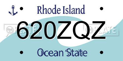 620ZQZ Rhode Island License Plate