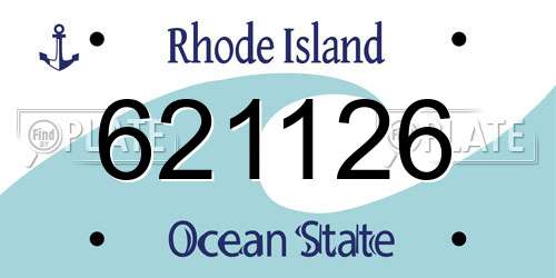 621126 Rhode Island License Plate