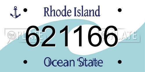 621166 Rhode Island License Plate