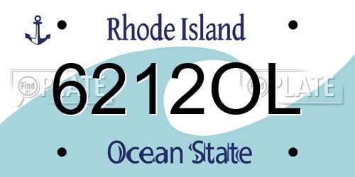6212OL Rhode Island License Plate