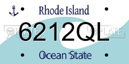 6212QL Rhode Island License Plate