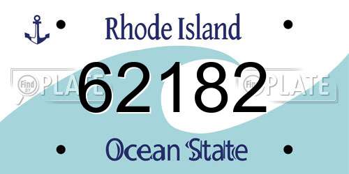62182 Rhode Island License Plate