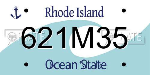 621M35 Rhode Island License Plate