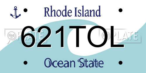 621TOL Rhode Island License Plate