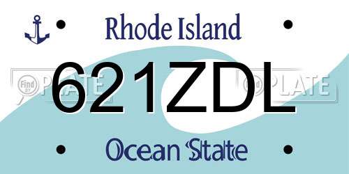 621ZDL Rhode Island License Plate