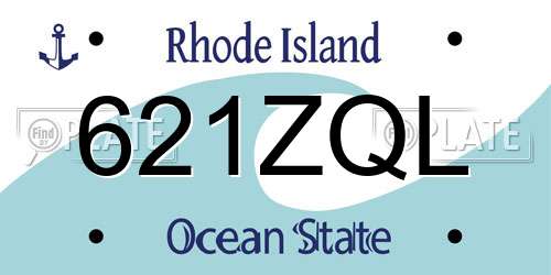 621ZQL Rhode Island License Plate