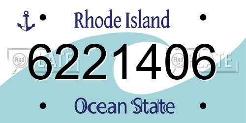 6221406 Rhode Island License Plate