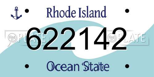 622142 Rhode Island License Plate