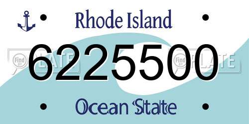 6225500 Rhode Island License Plate