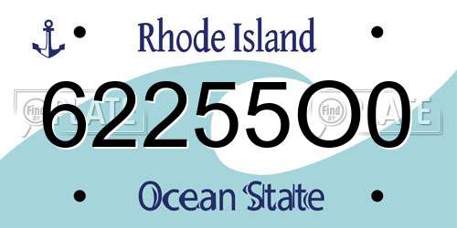62255O0 Rhode Island License Plate