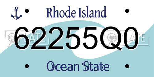 62255Q0 Rhode Island License Plate