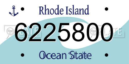 6225800 Rhode Island License Plate