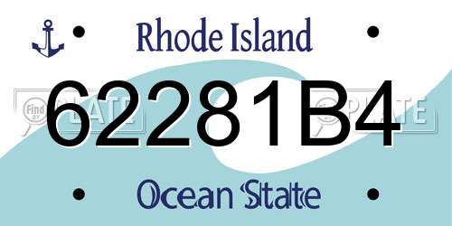 62281B4 Rhode Island License Plate