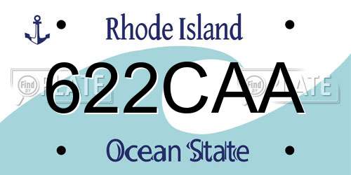 622CAA Rhode Island License Plate