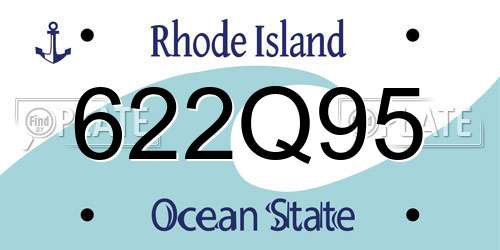 622Q95 Rhode Island License Plate