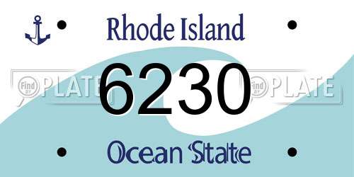 6230 Rhode Island License Plate