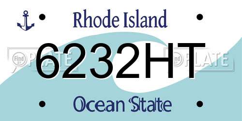 6232HT Rhode Island License Plate