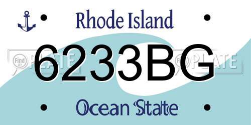 6233BG Rhode Island License Plate