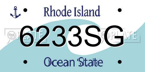 6233SG Rhode Island License Plate