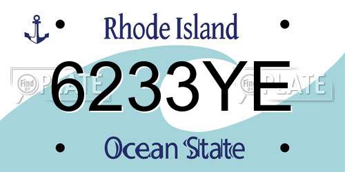 6233YE Rhode Island License Plate