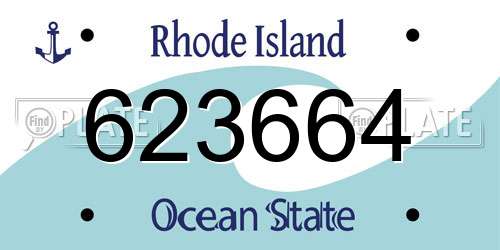 623664 Rhode Island License Plate